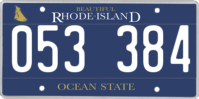 RI license plate 053384