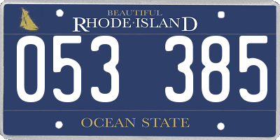 RI license plate 053385