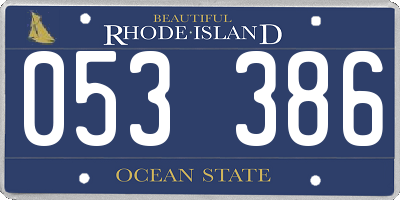 RI license plate 053386