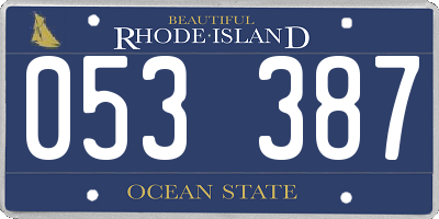 RI license plate 053387