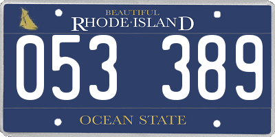 RI license plate 053389