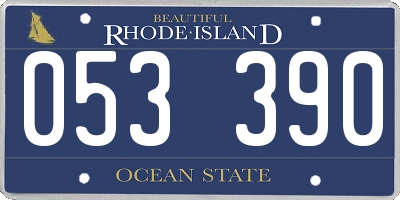 RI license plate 053390
