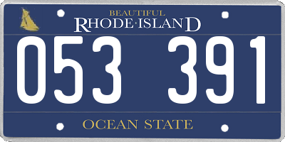 RI license plate 053391