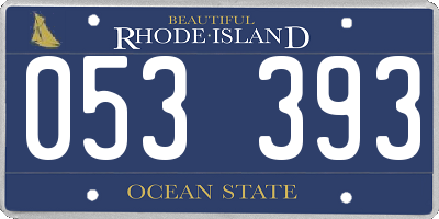 RI license plate 053393