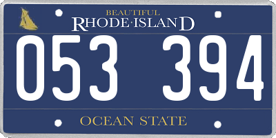RI license plate 053394