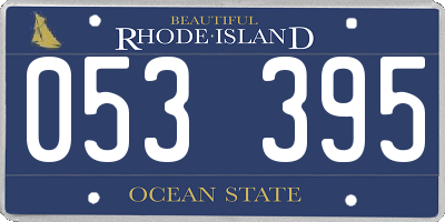 RI license plate 053395