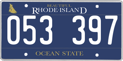 RI license plate 053397