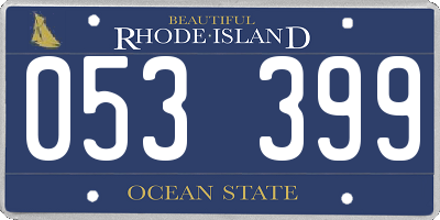 RI license plate 053399