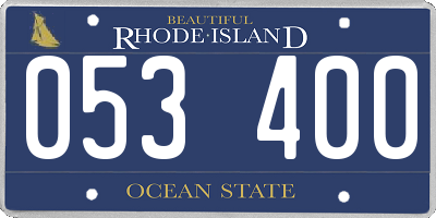 RI license plate 053400