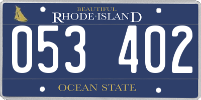 RI license plate 053402