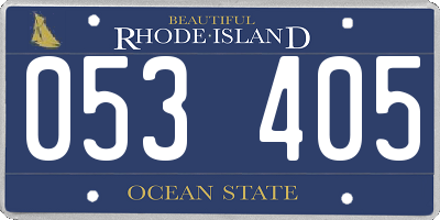 RI license plate 053405