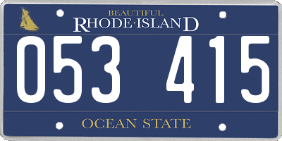 RI license plate 053415