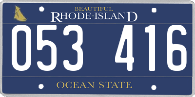 RI license plate 053416
