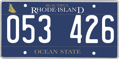 RI license plate 053426