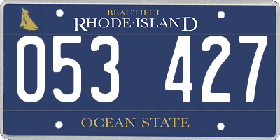 RI license plate 053427