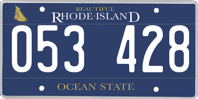 RI license plate 053428