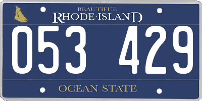 RI license plate 053429