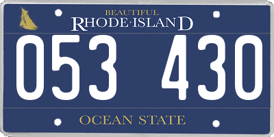 RI license plate 053430