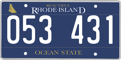 RI license plate 053431
