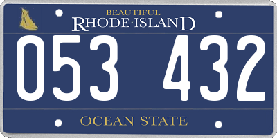 RI license plate 053432