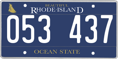 RI license plate 053437