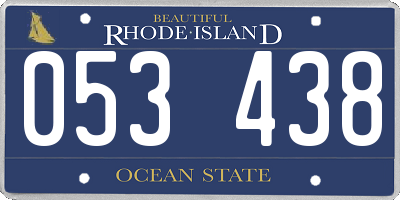 RI license plate 053438