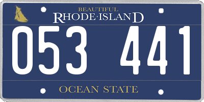 RI license plate 053441