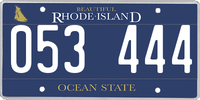 RI license plate 053444