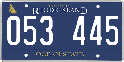 RI license plate 053445