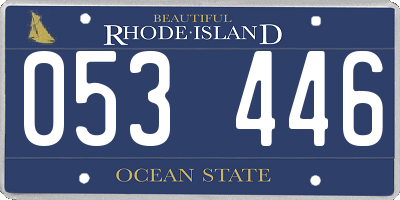 RI license plate 053446
