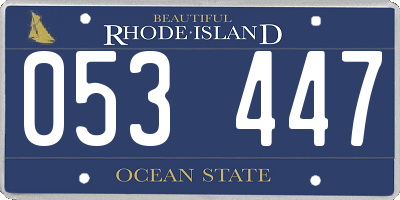 RI license plate 053447