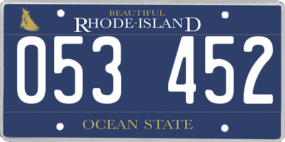 RI license plate 053452