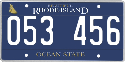 RI license plate 053456
