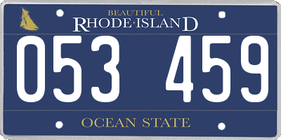 RI license plate 053459