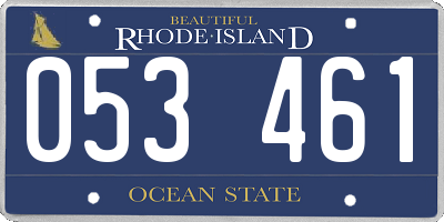 RI license plate 053461