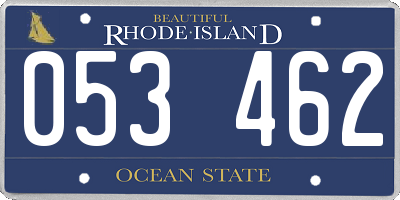 RI license plate 053462