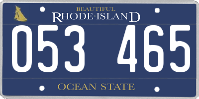 RI license plate 053465