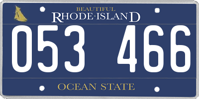 RI license plate 053466