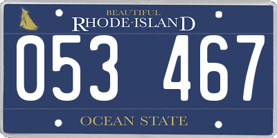 RI license plate 053467