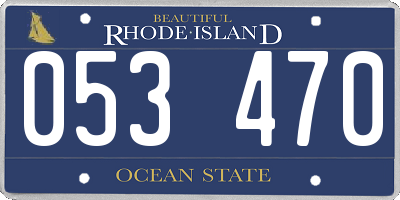 RI license plate 053470