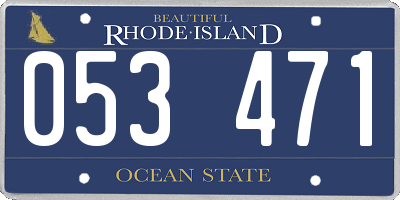 RI license plate 053471