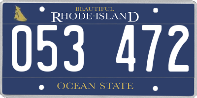 RI license plate 053472