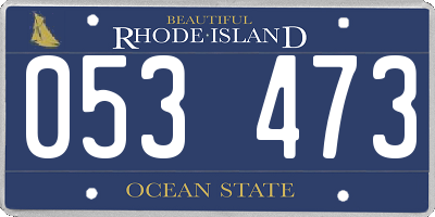 RI license plate 053473
