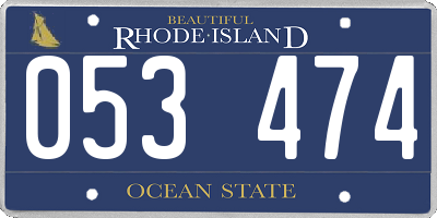 RI license plate 053474