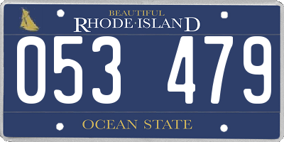 RI license plate 053479