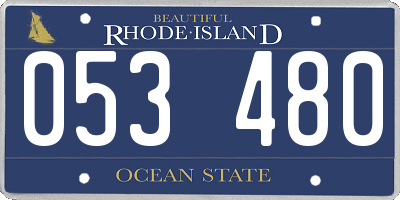 RI license plate 053480