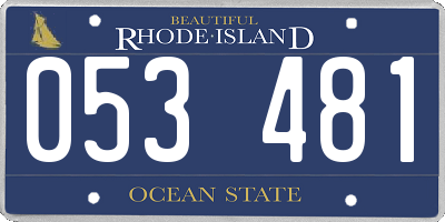 RI license plate 053481