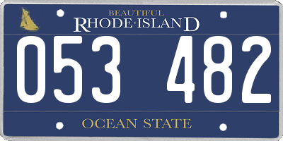 RI license plate 053482