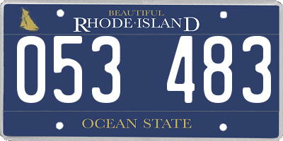 RI license plate 053483