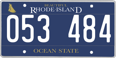 RI license plate 053484